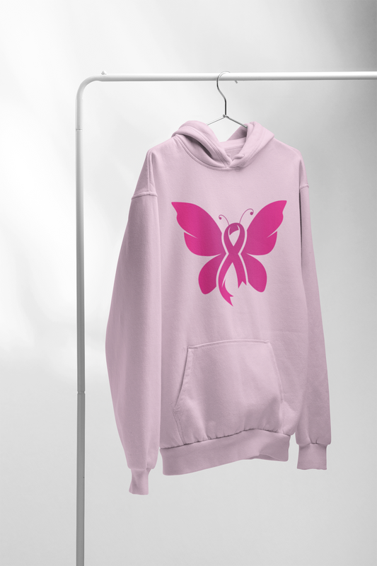 Pink Ribbon Butterfly  - Hoodie