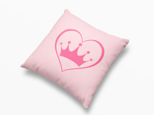 Cushion Cover - Crowned Heart - Pink