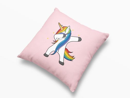 Cushion Cover - Dabbing Unicorn - Pink
