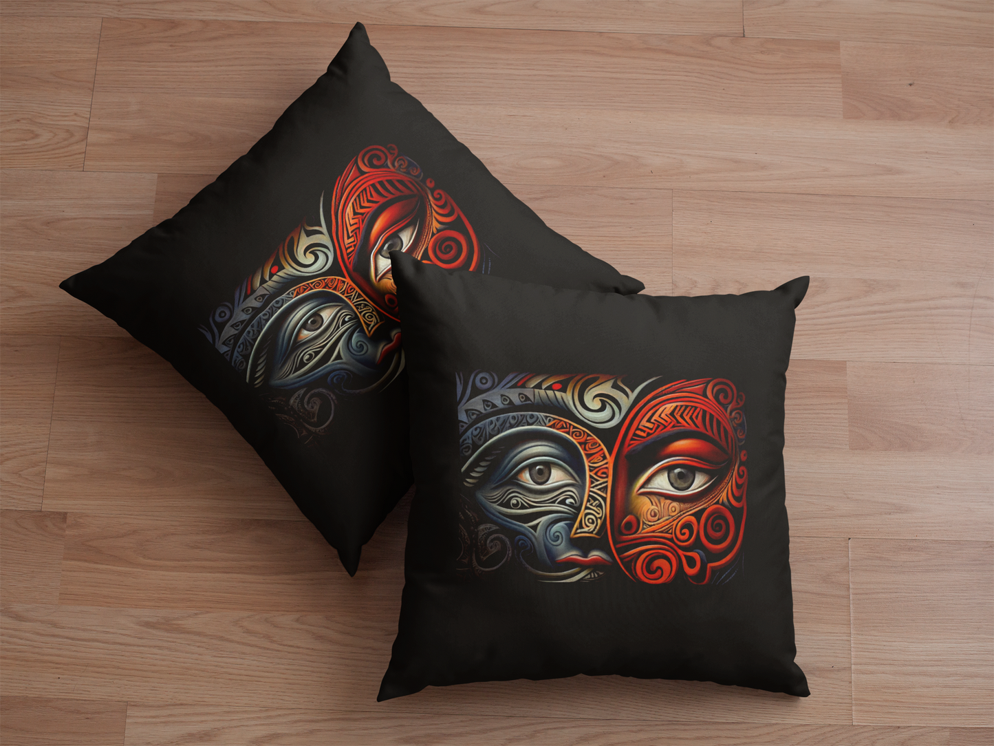 Cushion Cover - Kanohi ki te Kanohi (eye to eye) (face to face)