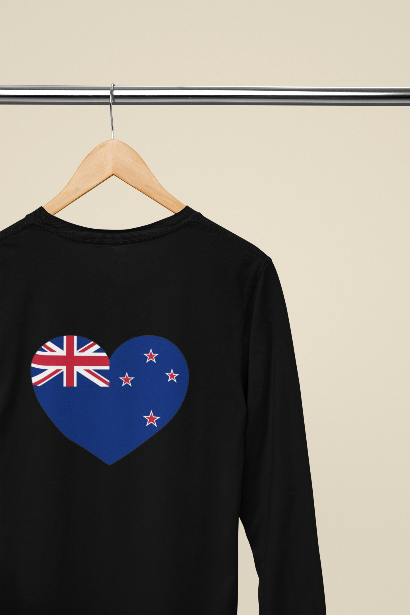 New Zealand Flag Heart  - Long Sleeve Tee