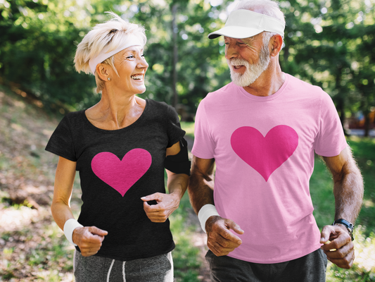 Pink Heart  - Adult Pink Tee