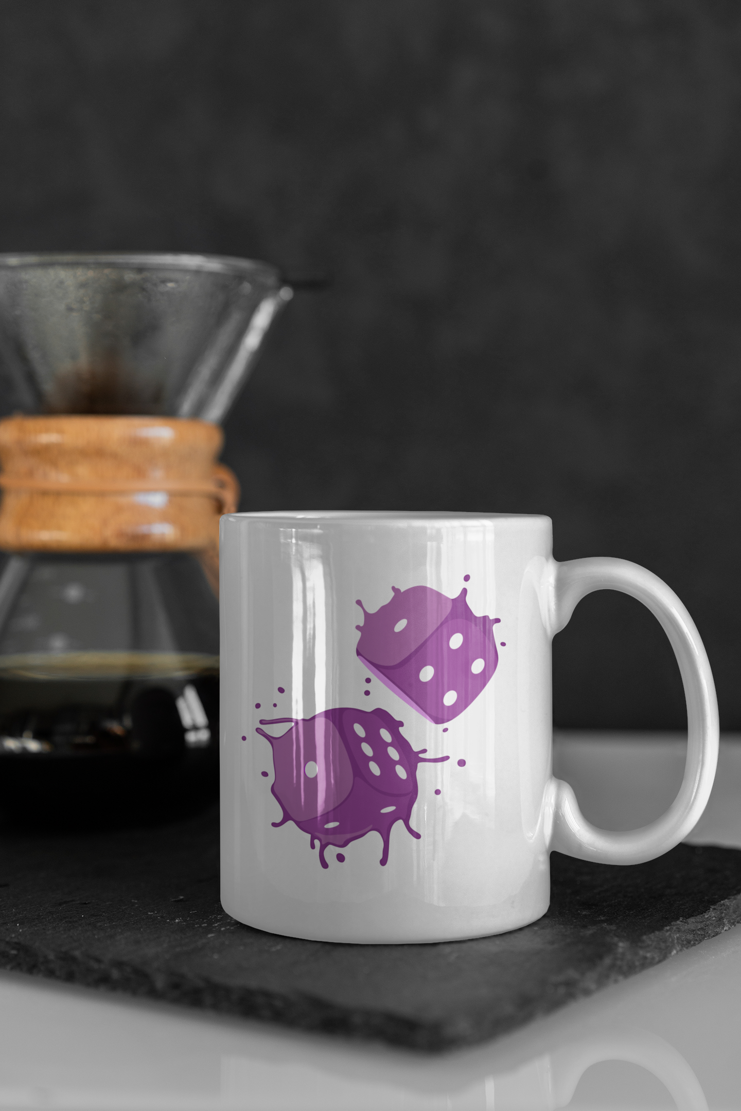 Collectors Mug - Purple Dice Splash