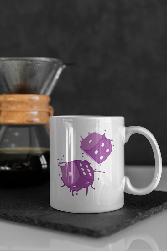 Collectors Mug - Purple Dice Splash