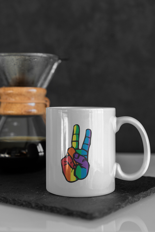 Collectors Mug - Pride Peace Fingers
